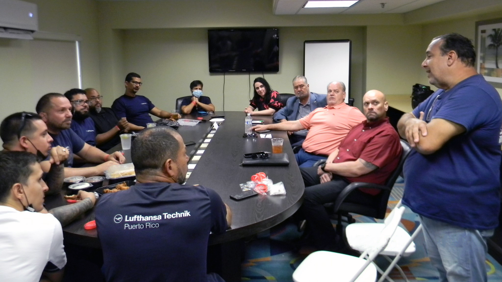 Machinists Union Leadership Visits Lufthansa Technik Workers in Puerto Rico as Union Vote Tally Nears